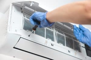 Modern air conditioner unit service.